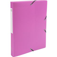 Boîte de classement Exabox - Dos 25 mm - Rose : EXACOMPTA fermée
