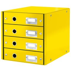 Photo Boite de classement WOW - 4 tiroirs - Jaune LEITZ Click et Store