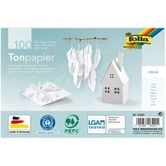 Feuilles de couleur A4 - 210 x 297 mm - Blanc : FOLIA Visuel