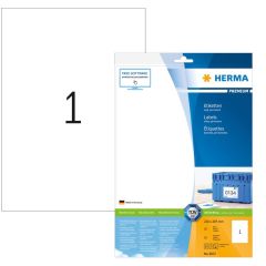 Étiquettes adhésives blanches - 210 x 297 mm Herma 8637