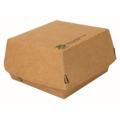 Photo Grande boîte à burger - 155 x 155 x 90 mm PAP STAR Pure