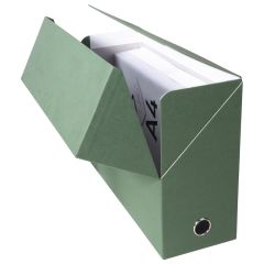 Boîte de classement Papier toilé - Dos 120 mm - Vert : EXACOMPTA Photo