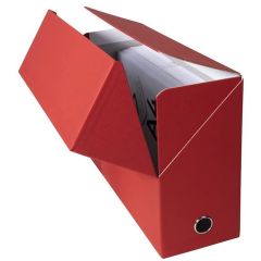 Boîte de classement Papier toilé - Dos 120 mm - Rouge : EXACOMPTA Visuel