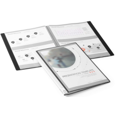 Photo Protège-documents A4 personnalisable de 20 vues - Noir DURABLE Duralook Plus