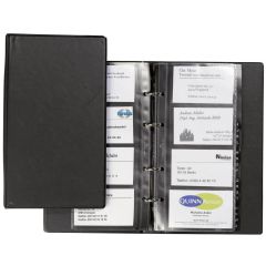 Photo Classeur à anneaux 200 cartes de visite - PVC noir DURABLE Visifix Economy