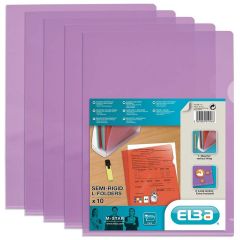 Photo Lot de 10 pochettes à coins A4 -  Violet ELBA 100206711
