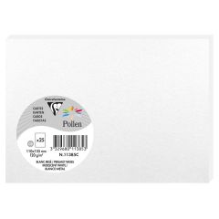 Photo POLLEN Carte Blanc irisé 110 x 155 mm C6 11385C Clairefontaine