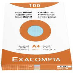Photo Fiches Bristol quadrillées - 210 x 297 mm - Assortiment EXACOMPTA Image