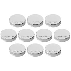 Photo Lot de 10 Aimants ronds Ergo - 30 mm - Argent : MAGNETOPLAN 1664032
