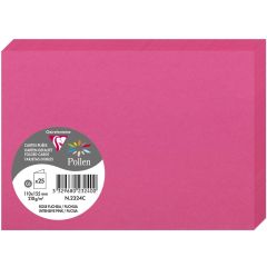 Photo Cartes double en papier - 110 x 155 mm C6 - Rose fuchsia - CLAIREFONTAINE Pollen 