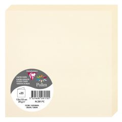 Photo Cartes double en papier - 135 x 135 mm - Ivoire CLAIREFONTAINE Pollen Lot de 25