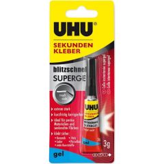 Photo Tube de colle instantanée Gel - 3 g UHU Power Glue SuperGel 