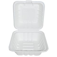 Photo Boîte à burger en canne à sucre - 150 x 150 x 85 mm NATURE STAR