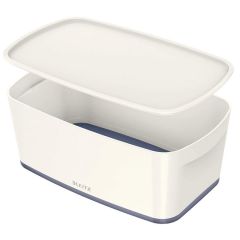 Photo Boîte de rangement WOW avec couvercle - 5 litres - Blanc / Gris LEITZ My Box