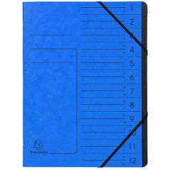 Photo Trieur 12 compartiments à élastiques - Bleu EXACOMPTA Image