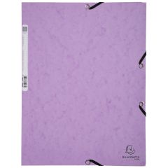 Photo Chemise à élastiques 3 rabats Carte lustrée 400g - Mauve EXACOMPTA Image