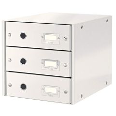 Photo Boite de classement WOW - 3 tiroirs - Blanc LEITZ Click et Store 6048-00-01