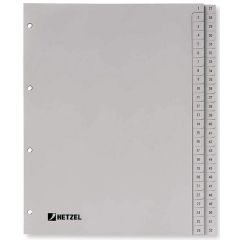 Photo HETZEL : Jeu de 52 intercalaires à chiffres en plastique - 226 x 297 mm