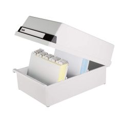 Photo Boite à couvercle ouverte pour 1300 cartes - A5 paysage - Gris : HAN
