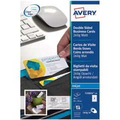 Carte de visite blanche - 260 g - 85 x 54 mm AVERY C32015-25