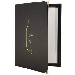 Photo Carte des vins A4 - Imitation cuir - Noir : SECURIT Classic