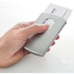 Photo Étui distributeur pour cartes de visite - Inox - Argent SIGEL Snap