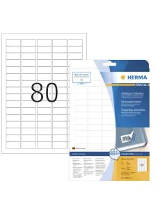 HERMA 10003 : Étiquettes adhésives blanches - Multi-usages - 35,6 x 16,9 mm