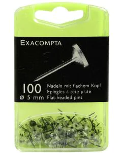 Epingles de Signalisation à tête plate - Cristal EXACOMPTA