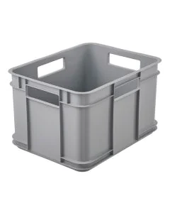Bac de rangement Euro-Box M - 16 litres - Gris pierre : KEEEPER Bruno Eco