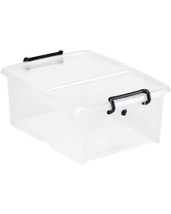 Bac de rangement avec couvercle double - 20 litres - Transparent : CEP Image