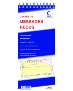 ELVE : Lot de  carnets autocopiants 2090 - Messages téléphoniques