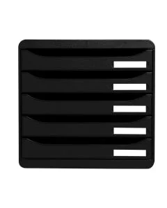 3097214D EXACOMPTA : Module de rangement 5 tiroirs - Big Box Plus - Noir/Noir glossy