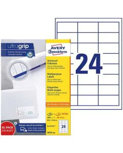 Photo Étiquettes adhésives ProNature 64,6 x 33,8 mm AVERY 3658