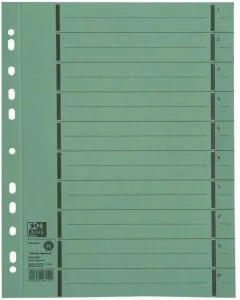 Photo OXFORD intercalaires en carton - 240 x 300 mm - Vert 400004667