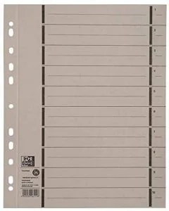 Photo OXFORD : Lot de 100 intercalaires en carton - 240 x 300 mm - Gris 400004668