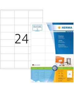 Étiquettes adhésives - 70 x 36 mm - Blanc : HERMA Premium Lot de 2400 Visuel