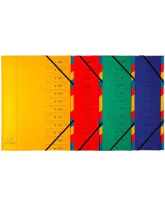 EXACOMPTA : Trieur avec élastiques - 12 compartiments 54120E