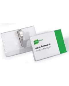 Lot de 25 Badges avec une pince crocodile - 75 x 40 mm : DURABLE Visuel