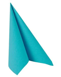 Lot de 50 Serviettes en papier - Turquoise - 400 x 400 mm : PAPSTAR Royal Collection Modèle