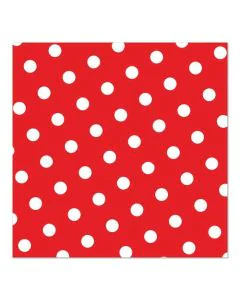 PAP STAR : Lot de 30 Serviettes à points - Rouge Visuel