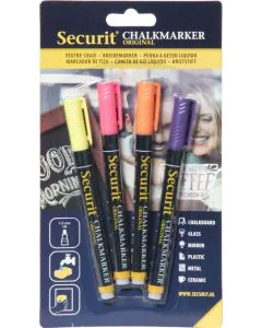 Feutre à craie liquide 1 - 2 mm - Assortiment : SECURIT Lot de 4 Image
