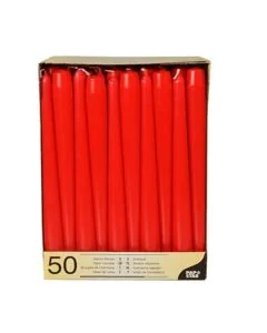 Bougie chandelier - Rouge 25 cm : PAP STAR Lot de 50 image