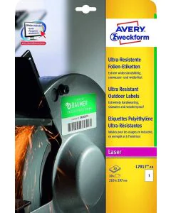 Étiquettes ultra résistantes A4 - 210 x 297 mm : AVERY Lot de 10 Visuel