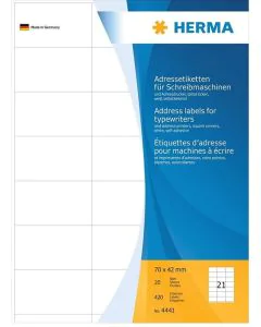 Étiquettes Adresses blanches 70 x 42 mm : HERMA