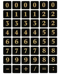 Etiquettes à chiffres autocollantes - Or gravé / Noir Herma