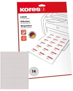 Étiquettes adhésives universelles - 70 x 36 mm - Blanc : KORES Lot de 600