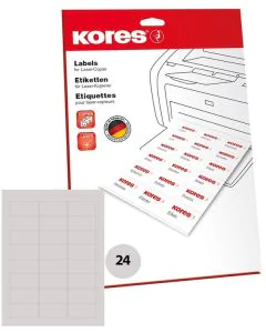Étiquettes adhésives universelles - 63,5 x 33,9 mm - Blanc : KORES Lot de 600