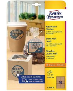 Étiquettes adhésives 105 x 57 mm - Kraft : AVERY Lot de 250image