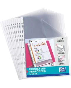 Lot de 100 Pochettes perforées en PP 0,06 mm - 230 x 307 mm : OXFORD Visuel