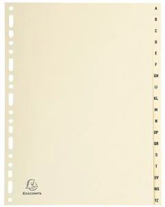 Photo Jeu de 18 Intercalaires alphabétiques en carte - 225 x 297 mm - A4 EXACOMPTA Image